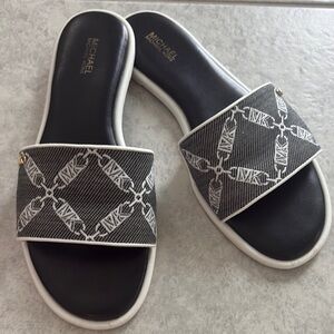 Michael Kors Black and White Patterned  Sandals